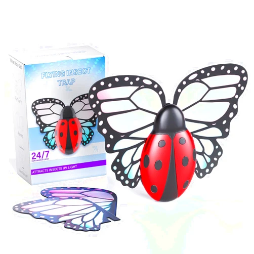 ILCPP Flying Insect Trap Indoor, Light Fly Trap Captures Flies, Fruit Flies, Gnats, Moths, Mosquito and Other Flying Houseflies(1 Plug-in Device + 3 Pair Refills)
