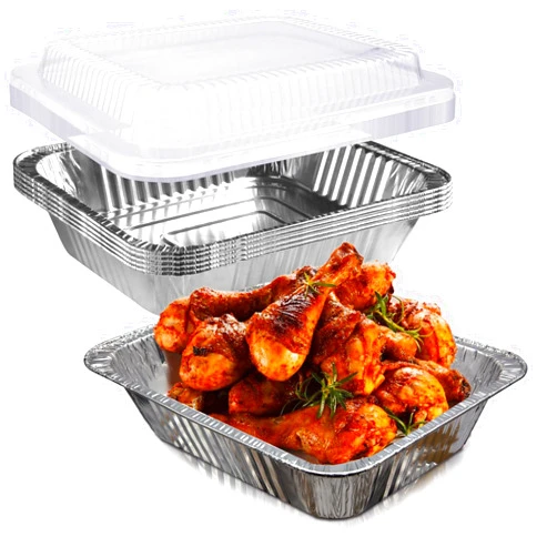 YLT WAX 9x13 Disposable Aluminum Pans With Lids 5 Pack, Half Size Deep Extra Heavy Duty Disposable Foil Pans For Baking, Cooking, Roasting, Heating or Steam Table