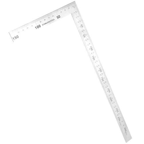 Auniwaig Right Angle Ruler 150 x 300mm Metric Stainless Steel Scale L Shape 90 Degree Square Layout Measuring Tool for Carpenter Engineer 1 pcs