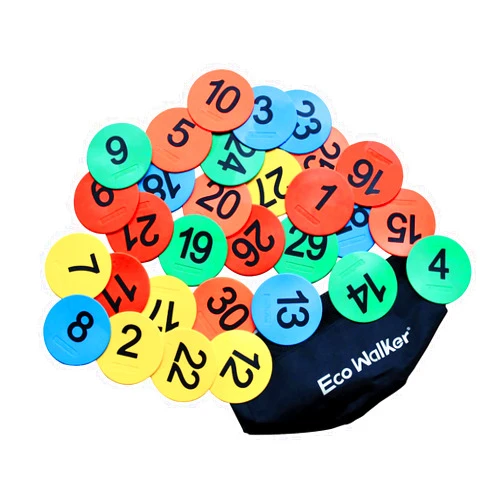 Eco Walker 4inch Mini Floor Spot Markers for Classroom Preschool and Kindergarten (number1-30)
