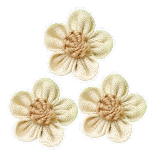 RORPOIR Making Decoration 3pcs Bridal Lace Flowers in Burlap Jute for Rustic Craft Decorations
