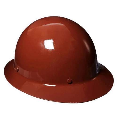 MSA 454672 Skullgard Full-Brim Hard Hat with Staz-on Pinlock Suspension | Non-slotted Cap, Made of Phenolic Resin, Radiant Heat Loads up to 350F - Standard Size in Brown