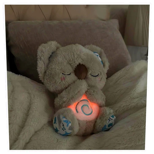 Generic The Relief Koala Sleeping Koala Plush Breathing, Koala Breathing Stuffed Animal Evoraco Soothing Koala Evora Anxiety Relief Koala Calm Koala Sleeping Buddy Mush Plush Breathing with Heartbeat (Koala)