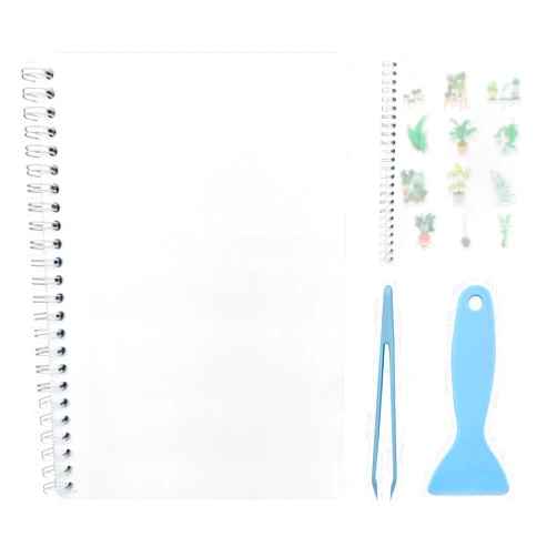 DHATMYC Reusable Sticker Book Collecting Album A5 Size 60 Sheets Sticker Collection Storage Book for Adults Release Paper Sticker Saver Organizer Book with Tools (Clear)