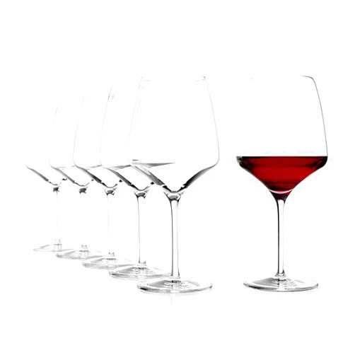 Stölzle Lausitz Experience Burgundy Red Wine Glasses, 700 ml, Set of 6, Dishwasher Safe, Stretched Stem