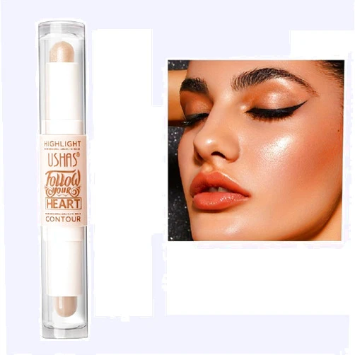 Generic USHAS 2-in-1 Highlighter and Concealer Stick, Natural Shimmer Powder Highlighter (2, 1)