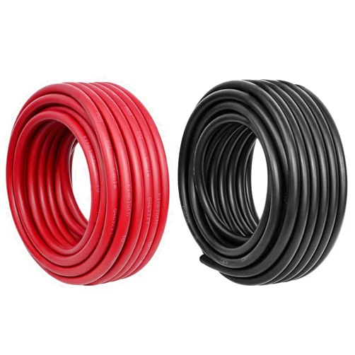 Kimbluth 10 AWG Solar Wire 30FT Red & 30FT Black Tinned Copper Wire, 10 Gauge Solar Panel Cable OFC Oxygen Free Copper Wire for Solar Panel Automotive Trailer Marine Outdoors (Red&Black)