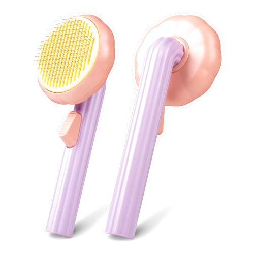 GRBISI Cat Grooming Brush Self Cleaning Slicker Dogs Cats Doggy Pet Kittens One-Click Shedding Button Stainless Steel Teeth Comb Removal Loose Matted Tangled Hair Massage Indoor Outdoor Undercoat