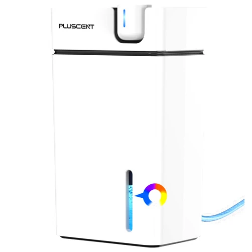PLUSCENT Dehumidifier, PLUSCENT 1000 Sq. Ft. Dehumidifiers for Home, 88 OZ Dehumidifier for Basement Bedroom Bathroom RV and Closet with Drain Hose, Auto Defrost, Auto Shut Off, Sleep Mode, 7 Colors LED Light