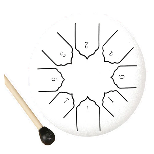 TWODEER Steel Tongue Drum Rain Chime, Rain Drum for Outside, Rain Drum Instrument for Outside, Steel Tongue Drum Rain Chime Waterproof, Steel Tongue Drum 6 Inches 8 Notes, Mini Handpan Drum (White)