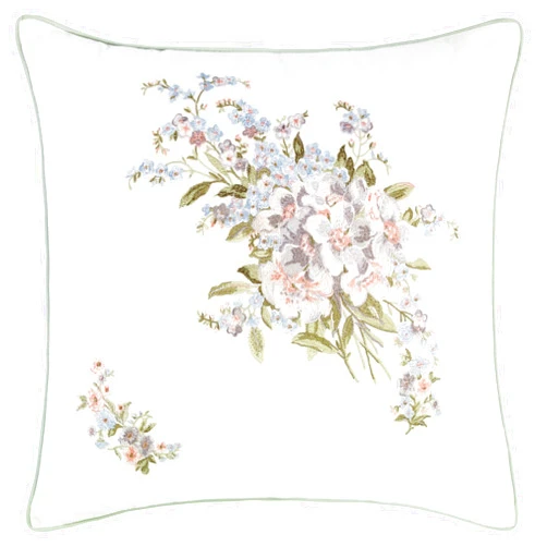 Laura Ashley Throw Pillow Cotton Envelope Closure, Elegant Home Decor for Couch or Bed, 18