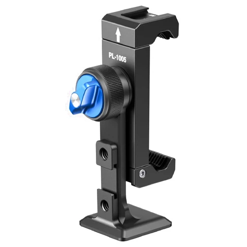 Rubesee Phone Tripod Mount, Metal Cell Phone Tripod Mount with 3 Cold Shoes, 360° Smartphone Tripod Adapter with Arca Port, Universal Tripod Phone Mount for iPhone & Android