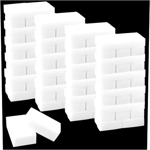 MANCHAP 100 Pack White Melamine Foam Sponge Cleaning Pads, Lightweight Non-Scratch Scrub Sponge Scrubber Foam Dish Sponges Eraser for Wall, Furniture, Kitchen, Car, 3.9 x 2.4 x 0.8 Inch