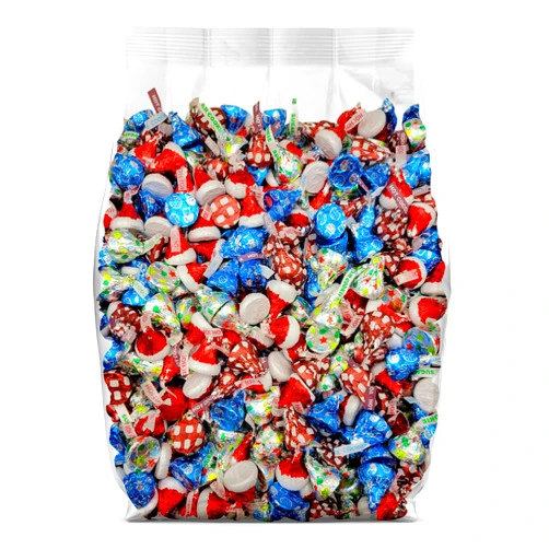 Yummy Chew Hershey Kisses Christmas Assortment - 2lb Individually Wrapped Chocolate Christmas Kisses Bulk Pack - Christmas Hershey Kisses Variety Pack - Bulk Christmas Candy for Stocking Stuffers & Holiday Gifts - 2 Pound Bulk Candy Kisses