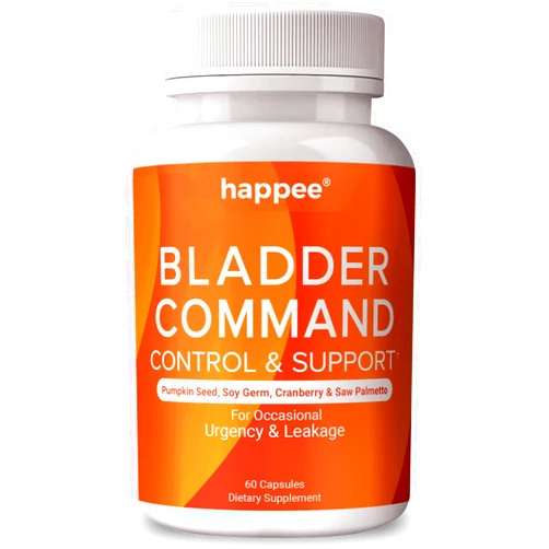 Happee Bladder Control Supplement for Women & Men with Pumpkin Seed Extract, Soy Germ Extract, Saw Palmetto & Cranberry 4-in-1 Active Bladder Support for Urinary Frequency, Leaks & Urgency - 60 Capsules