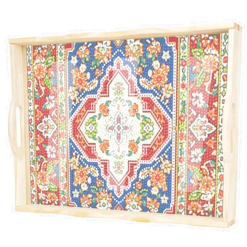 EWJRNSF Wooden Serving Trays with Handles 5D Diamond Painting Kits for Adults, Trays Decor Diamond Arts Kits, Home or Farmhouse Decor 12x16 Inches