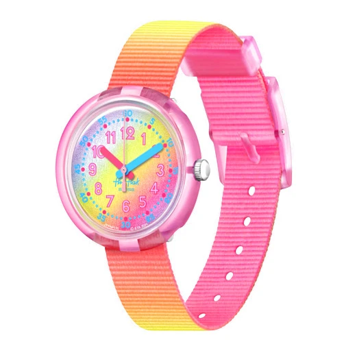 Flik Flak Unisex Kids Casual Pink Bio-sourced Quartz Watch SHADES of RAIMBOW
