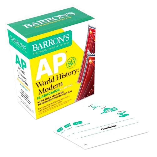 By Barron's Educational Series (Author), Lorraine Lupinskie-Huvane M.A. (Author), Kate Caporusso M.S. (Author) & 0 more AP World History Modern, Fifth Edition: Flashcards: Up-to-Date Review + Sorting Ring for Custom Study (Barron's AP Prep)