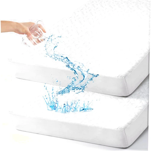 ACRABROS Waterproof Mini Crib Mattress Protector: 2-Pack Pack N Play Sheets - Fitted for Standard Baby Mattresses (38