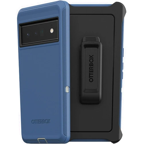 OtterBox Pixel 6 Pro Defender Series Case - Fort Blue, Rugged & Durable, with Port Protection, Includes Holster Clip Kickstand