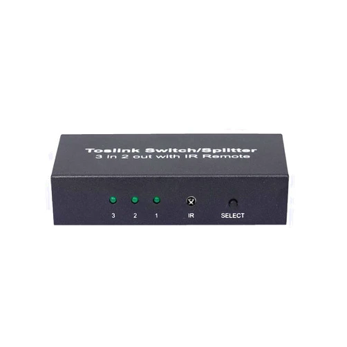 SATMW NK-T32 3 in 2 Out Toslink Cable Switch Splitter SPDIF/TOSLINK Optical Audio 3x2 Switcher SPDIF Splitter with Remote Control