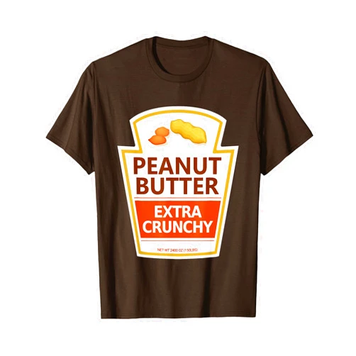 Peanut Butter Jelly Tees Lazy Costume Tees: Peanut Butter Extra Crunchy for Halloween T-Shirt