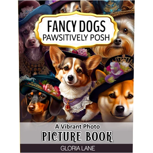 Gloria Lane Fancy Dogs Pawsitively Posh a Vibrant Photo Picture Book: for Seniors with Alzheimer’s and Dementia, Captivating Portraits of Breeds in Costumes with ... Photo Picture Books for Seniors Series)