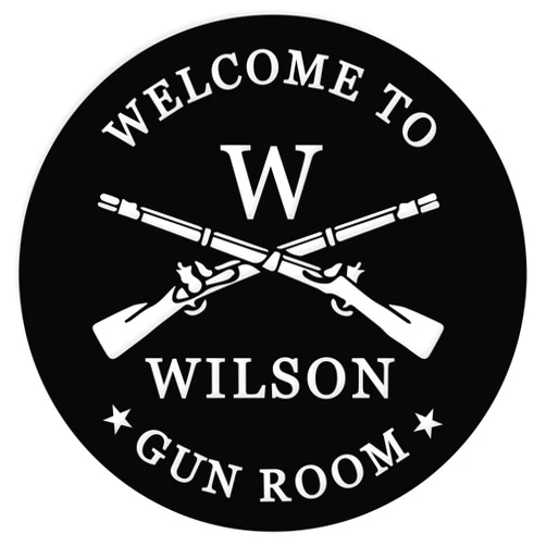 CUSOM-DECOR Personalized Armory Metal Decor for Gunlover, Gun Metal Wall Sign, Man Cave Gift, Welcome To The Cabin Hunting Lodge Signs, Veteran Gift