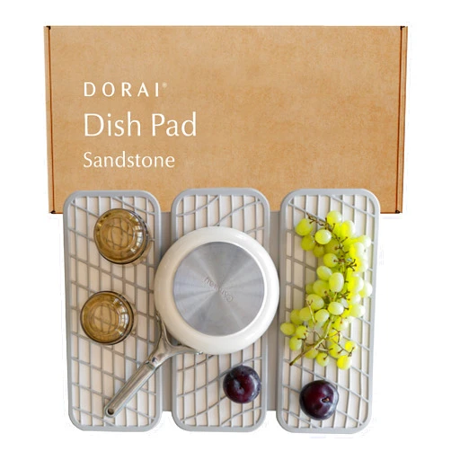 Dorai Home Dish Pad | Diatomaceous Earth Stone Drying Mat For Kitchen Counter | Quick Drying | Stone Dish Drying Mat For Kitchen | 19.9