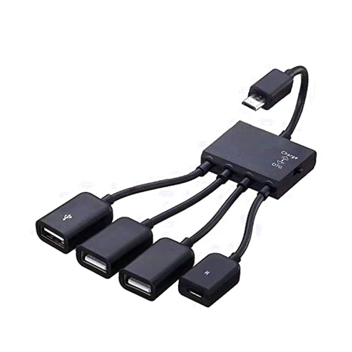 Etigood 4 in 1 Micro USB HUB Adapter with Power,Etigood Charging OTG Host Cable Cord Adaptor Connector for Samsung Galaxy HTC Android Smart Phone Tablet Supports OTG Function