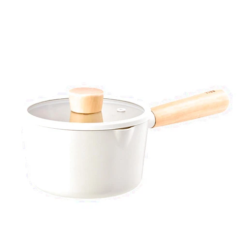 NEOFLAM FIKA 1.5QT Milk Pan with 2 Pour Spouts, Butter Warmer, Milk Boiling, Melting Pot for Stovetops and Induction, Wood Handle, Made in Korea (6