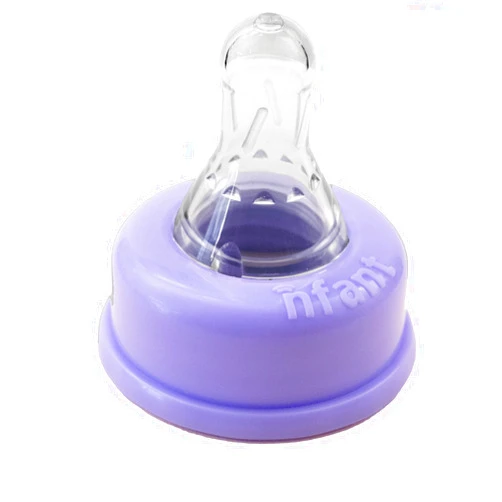 nfant | Slow Flow Nipple, Purple (6ml/min), 4-Pack
