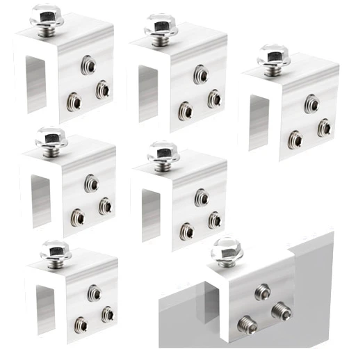 Racewill 6PCS Standing Seam Roof Clamps, Metal Roof Fixing Clamps, Racking Bracket for Solar Panel Module Installation, Starlink Base, Heat Cable and Snow Guard Attachment