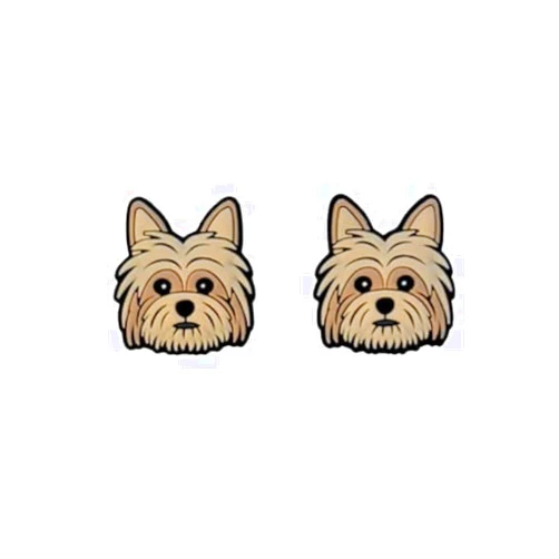 Generic Yorkshire Yorkie Dog Shoe Charm compatible with Crocs Clogs Wristbands Set of 2 Terrier, Multicolored