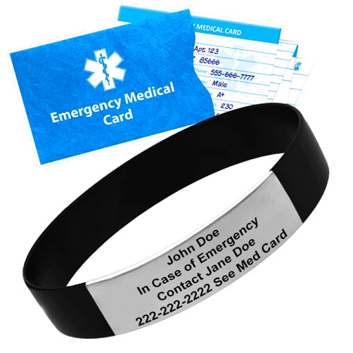 Performance IDs Silicone Medical Alert Bracelet - Women's & Men's ID Bracelets