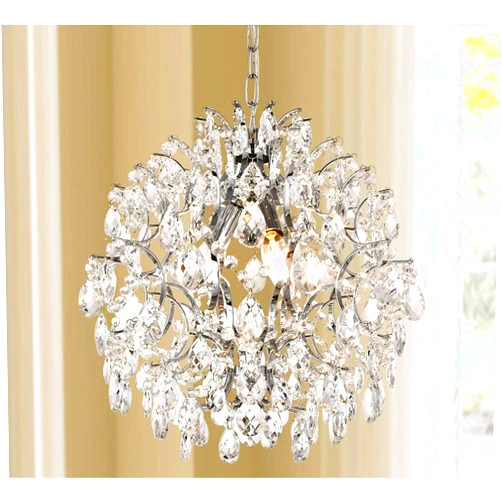Bestier Modern Pendant Chandelier Crystal Raindrop Lighting Ceiling Light Fixture Lamp for Dining Room Bathroom Bedroom Livingroom entryway 3 E12 Bulbs Required D16 in x H18 in