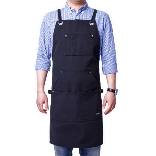 Life Flavor Heavy Duty Canvas Work Apron,Tool Pockets, Back Straps Adjustable（black）