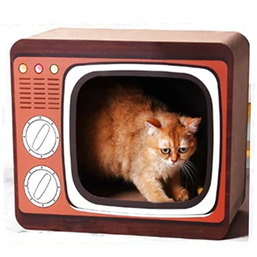 Pawfectpals Cardboard Cat Scratcher Lounge and Bed, Cat Scratching Board, Durable and Lightweight, Prevent Furniture Damage (TV)