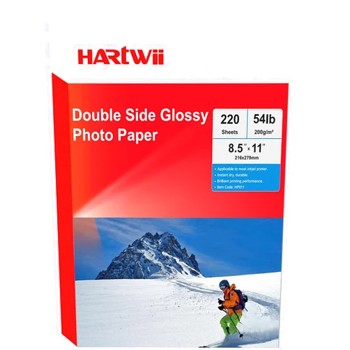 HARTWII 220 Sheets Double Side High Glossy Photo Paper 8.5x11 Inches 54lbs for Inkjet Printers and Dye Ink 200Gsm Suitable for Inkjet Printing Printer