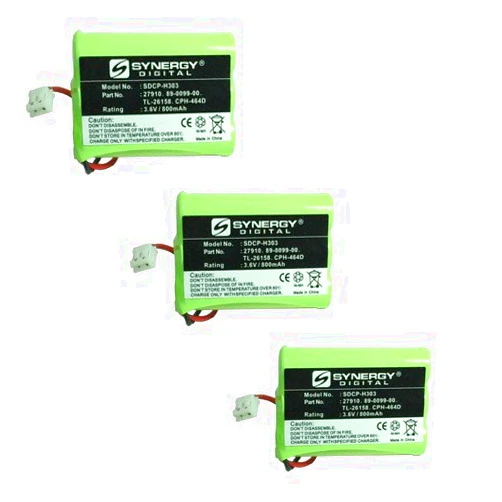 Synergy Digital AT&T-Lucent TL74208 Cordless Phone Battery Combo-Pack Includes: 3 x SDCP-H303 Batteries