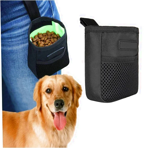 PENINSULA LOVE Small Dog Treat Pouch Hands-Free Pet Treat Bag Snacks Bag for Dog Training Mini Treat Tote Carrier Pet Food Storage Treat Pouch with Clip