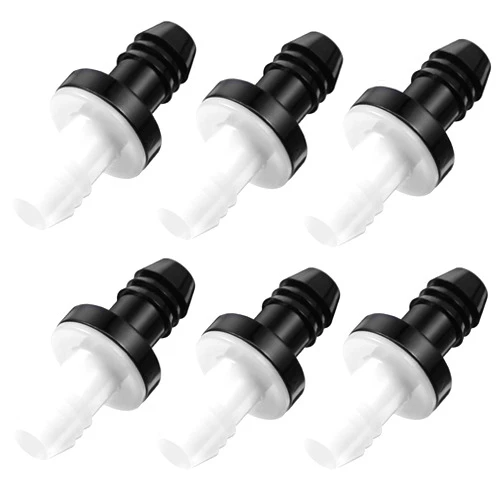 Blulu Check Valve, 3/8 Inch 10 mm ABS Plug-in Check Valve Fuel Oil Water Gas Air One-Way Check Valve for Liquids and Gases (6 Pieces)