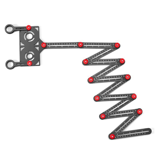 SUNLFPROD Multi-Angle Measuring Ruler Pro, Aluminum Alloy Full Metal Universal Angle Measure Tool with 12-Sided Holes & 5-Hole Aperture for Tiles