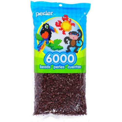 Perler Beads Fuse Beads for Crafts, 6000pcs, Dark Brown