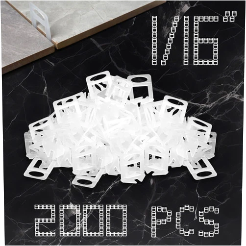 Storystore Tile Leveling Clips Tiles Leveler Spacers - 2000 Spacers Tile Leveling System 1/16 Inch Clips Lippage Free Tile and Stone Installation for PRO and DIY
