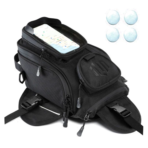 ILM Motorcycle Tank Bag Magnetic 4 Straps Reinforced Fastening Waterproof Touch Screen Phone Pouch Motorbike Bag BT01