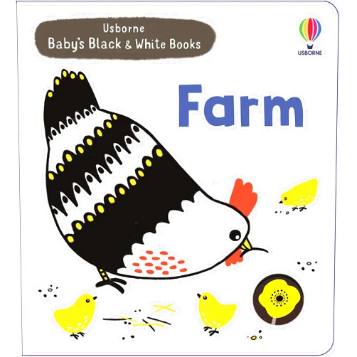 Mary Cartwright,Leeza Hernandez Baby's Black and White Books Farm: A High-Contrast Peek-Through Board Book About Farm Animals for Babies