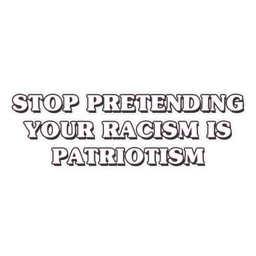 Vision Graphics stop pretending your racism is patriotism Sticker Bumper Sticker Vinyl Decal 5