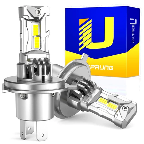 Ursprung Newest H4/9003/HB2 Bulbs, 26000LM Ultra Bright 800%, Truly 1:1 Mini Size, 3-Min Plug-N-Play, 6500K H4 Fog Light bulb with Fan, Pack of 2