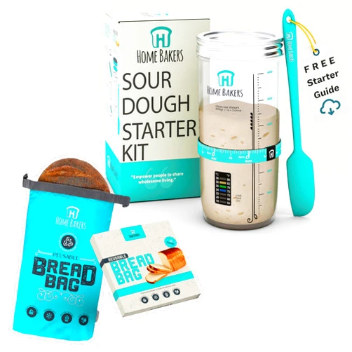 Ameeze Easy-to-Use Sourdough Starter Kit I 34oz Wide-Mouth Jar I Smart Tracker I Accurate Thermometer I Premium Scraper I Dual-Function Metal Lid I Perfect for Delicious 5-Loaf Batches